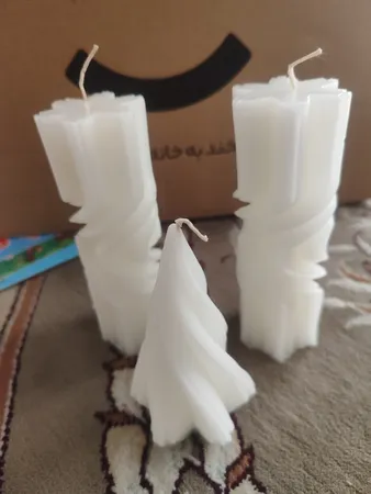 شمع طرح استوانه مدل گلاریس بسته 3 عددی