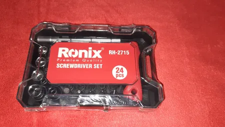 مجموعه 24 عددی پیچ گوشتی جغجغه ای و سری بکس رونیکس مدل RON-2715