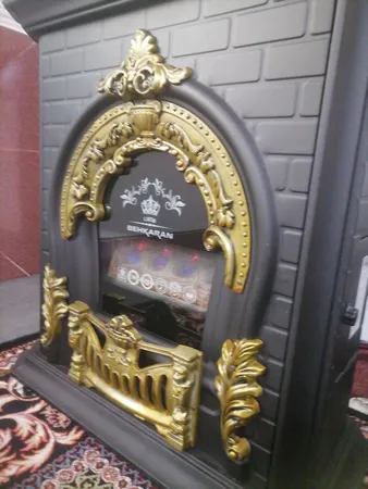 بخاری گازی بهکاران مدل شومینه گارد دار طرح پرنس کد T-28000