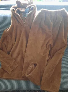 تجریه خرید ست هودی و شلوار زنانه مدل پشمی دورو خرسی