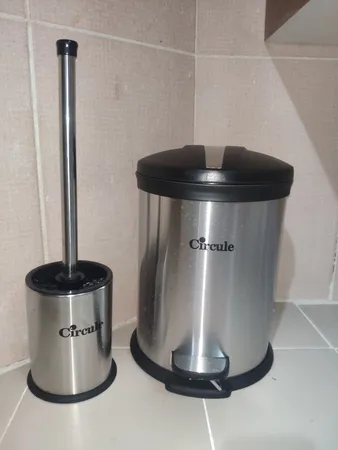 ست سطل زباله و برس سیرکوله مدل gold125