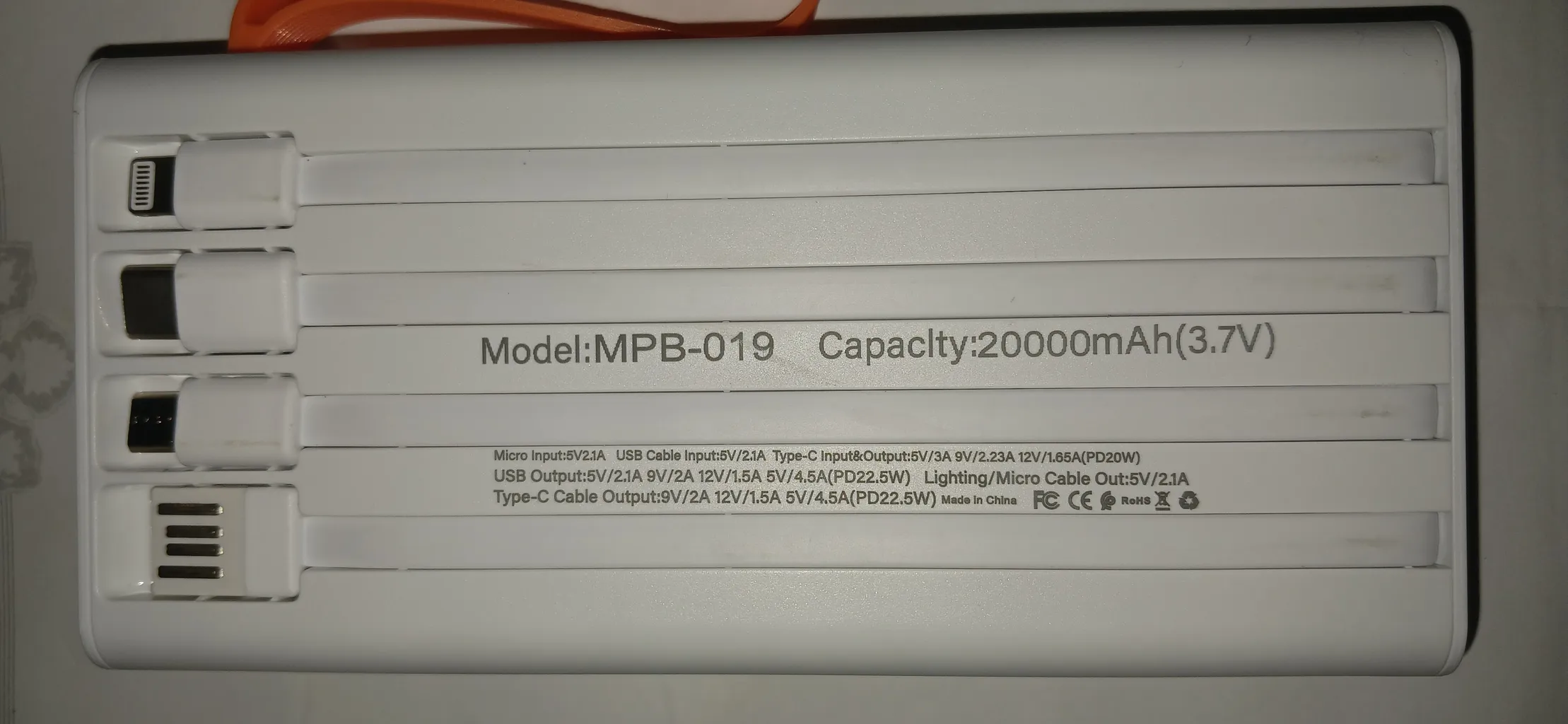 پاوربانک مودم کت مدل MPB-019 ظرفیت 20000 میلی آمپر ساعت