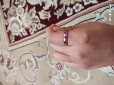 انگشتر مدل رینگ ساده استیل هولوگرامی 05