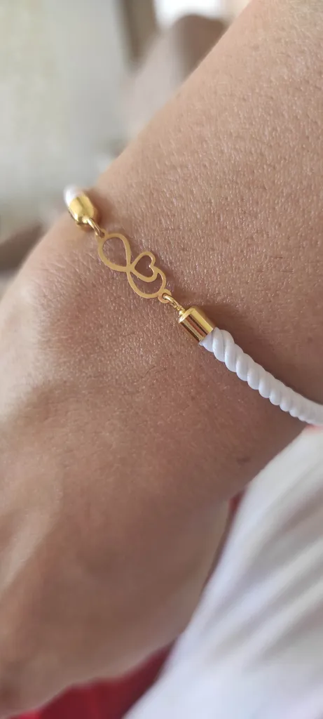 دستبند طلا 18 عیار زنانه مدل قلب و بینهایت