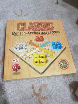 بازی منچ و مارپله کلاسیک تخته چوبی مدل Animals