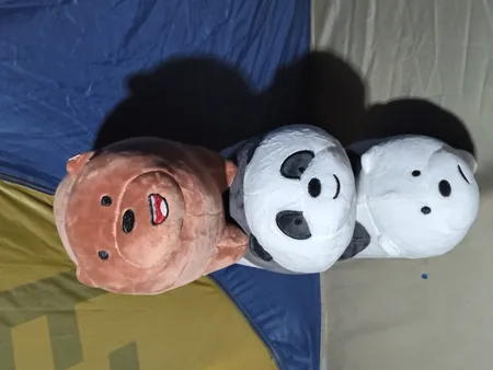 عروسک طرح خرس کله فندقی طول 30 سانتی متر بسته 3 عددی