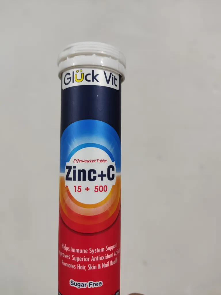 قرص جوشان زینک و ویتامین سی گلوک ویت بسته 20 عددی