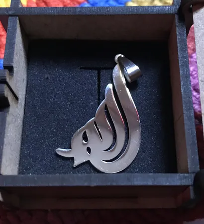 آویز گردنبند نقره طرح الله