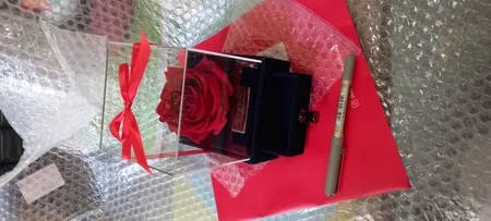 جعبه جواهرات و کارت هدیه رز جاودان مدل گل ماندگار دکوفیوره