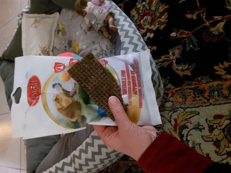 غذای تشویقی سگ ابیش مدل اسنک گوشت گوساله و بره وزن 100 گرم