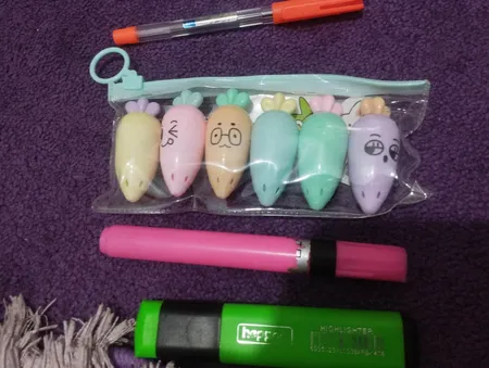 ماژیک علامت گذار مدل پاستلی طرح هویج بسته 6 عددی