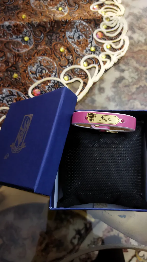 دستبند طلا 18 عیار دخترانه لیردا مدل اسم آیلین 6744