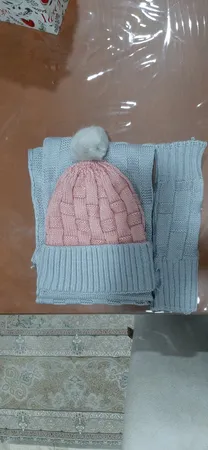 ست کلاه و شال گردن و ساق دست بافتنی مدل MOLINE کد 30748-3T