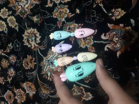 ماژیک علامت گذار مدل پاستلی طرح هویج بسته 6 عددی