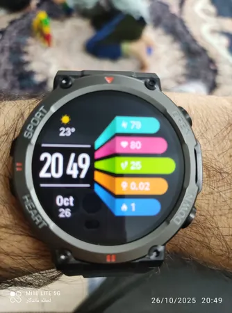 ساعت هوشمند 46 میلی متری مدل T͏45i.v2025 بند سیلیـکونی