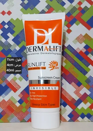 کرم ضدآفتاب بی‌رنگ درمالیفت مدل SPF50، مناسب پوست‌های چرب، حجم 40 میلی‌لیتر