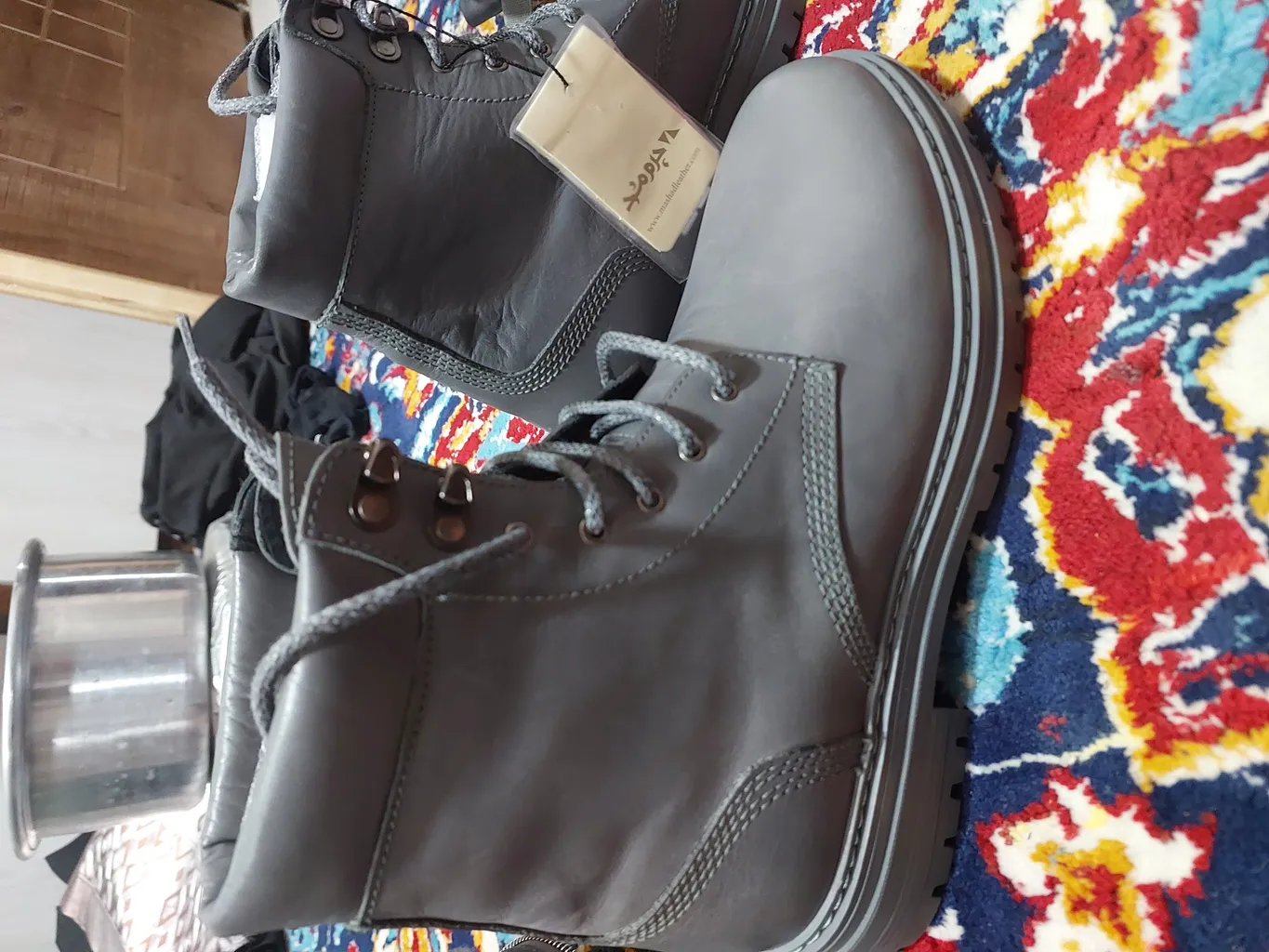 نیم بوت مردانه چرم مشهد مدل j6199-002