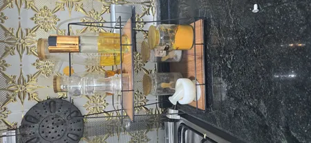 استند پذیرایی مدل دو طبقه کف چوبی