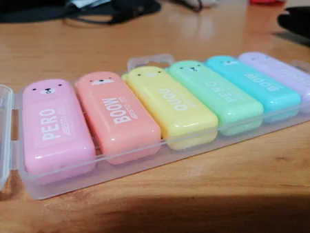 ماژیک علامت گذار مدل قاب دار طرح خرس کد 01  بسته 6 عددی