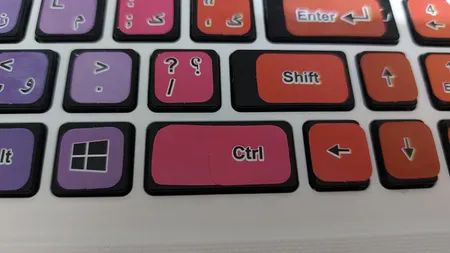 برچسب کیبورد طرح پالت کد 1 با حروف فارسی