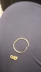 گوشواره طلا 18 عیار زنانه کاپانی مدل حلقه ای با آویز کد KE021