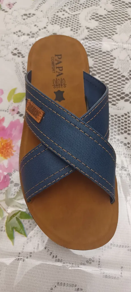 صندل طبی مردانه پاپا مدل شهاب دوبنده سگکدار کد 1397-BN