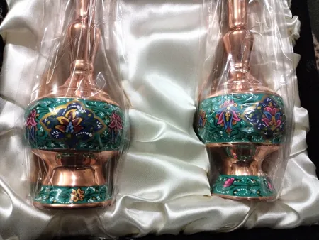 گلدان مسی طرح مس و پرداز مدل JPA02 بسته 2 عددی