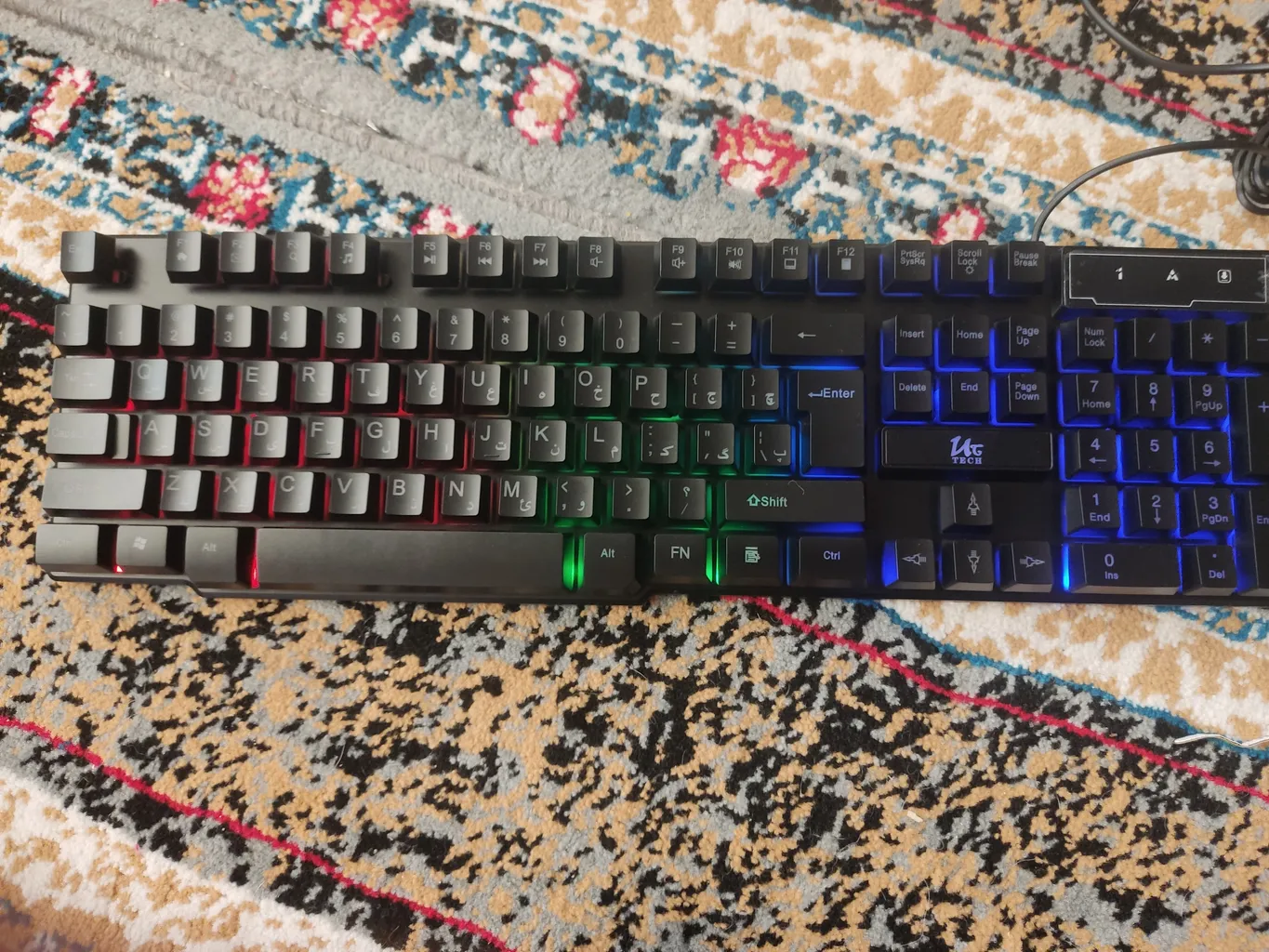 کیبورد و ماوس گیمینگ یوسیتک مدل CO 3080G، سوییچ ممبران، Full-Size، نورپردازی RGB