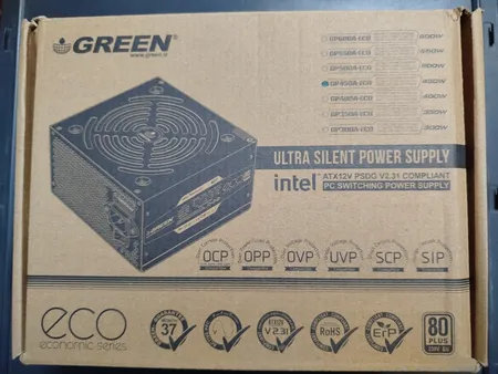 منبع تغذیه کامپیوتر گرین مدل GP450A-ECO Rev3.1
