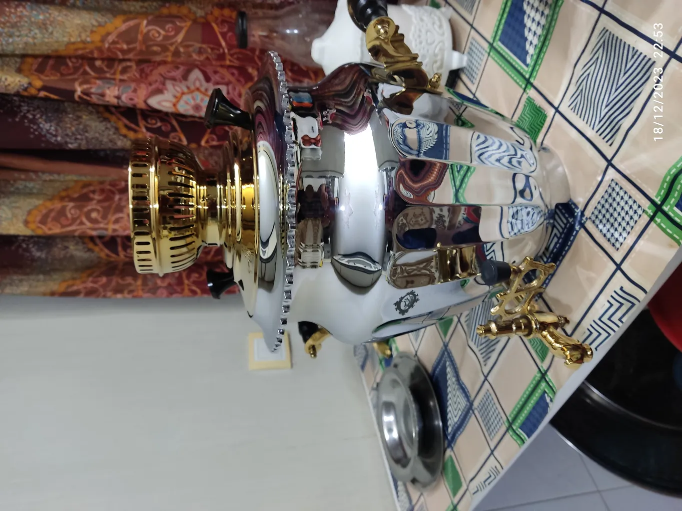 سماور گازی عالی نسب مدل نگین نفیس گنجایش 6 لیتر