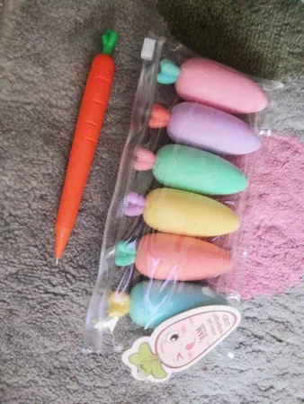 ماژیک علامت گذار مدل پاستلی طرح هویج بسته 6 عددی