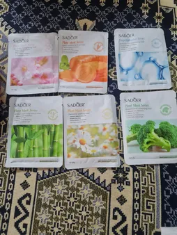 ماسک صورت سادور مدل plant کد 02 وزن 25 گرم مجموعه 6 عددی