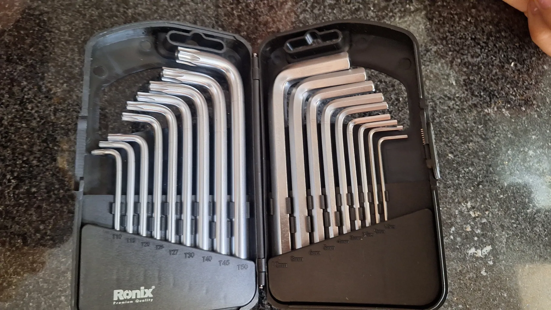 آچار آلن و ستاره ای رونیکس مدل 2051HEX-KEY مجموعه 18 عددی