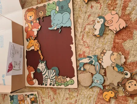 پازل 26 تکه مدل جور چین چوبی طرح حیوانات