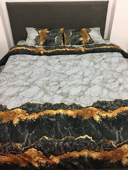 سرویس روتختی طرح سنگ مرمر کد 002 دو نفره 6 تکه