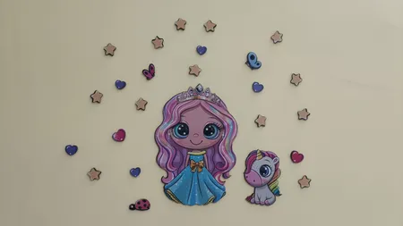 استیکر چوبی کودک باروچین مدل تک شاخ کد 1263