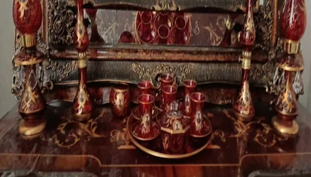 سرویس چای خوری 17 پارچه مدل شاه عباسي