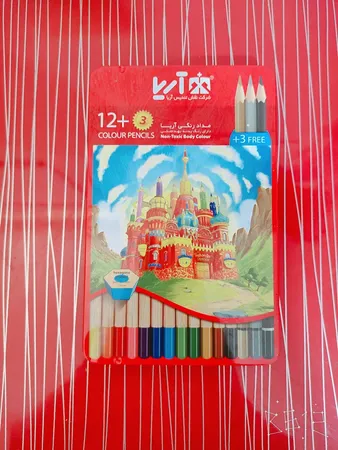 مداد رنگی 15رنگ آریا طرح قلعه مدل 3021
