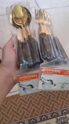 ست قاشق و چنگال 12 پارچه طرح ماربل کد 1874