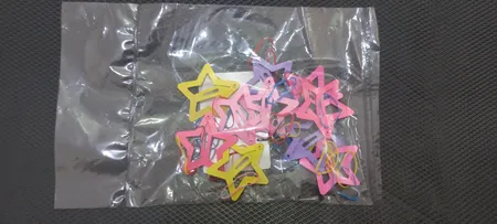 گیره مو دخترانه مدل تق تقی ستاره ای پاستیلی بسته 10 عددی