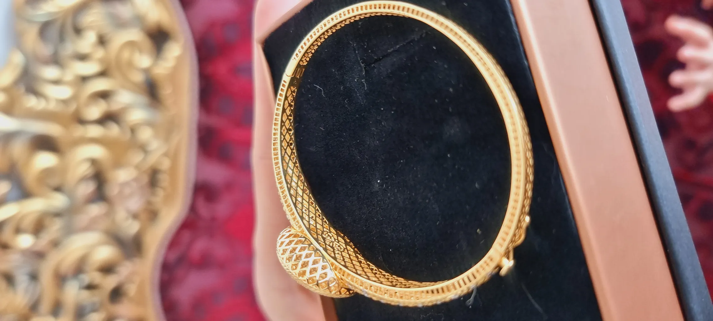 دستبند النگویی طلا 18 عیار زنانه طلای مستجابی مدل آوا تراش کد 12