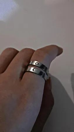 ست انگشتر زنانه و مردانه مدل استیل مکمل ماه و خورشید کد 140