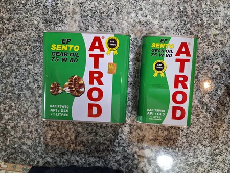 روغن گیربکس خودرو آترود مدل 75w80 Sento حجم 1 لیتر