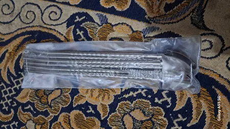 قاشق شربت خوری مدل نی دار طرح مارپیچ کد 02 مجموعه 6 عددی