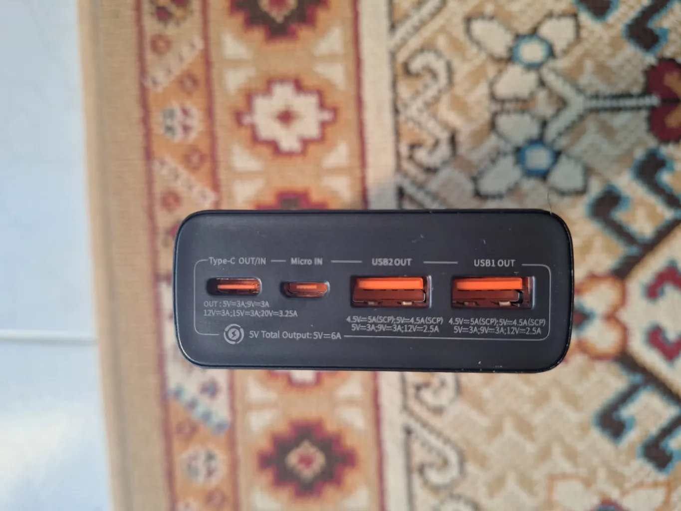 پاوربانک 65 وات بیسوس مدل PPADM65-S ظرفیت 20000 میلی آمپر ساعت به همراه کابل USB-C به USB-A