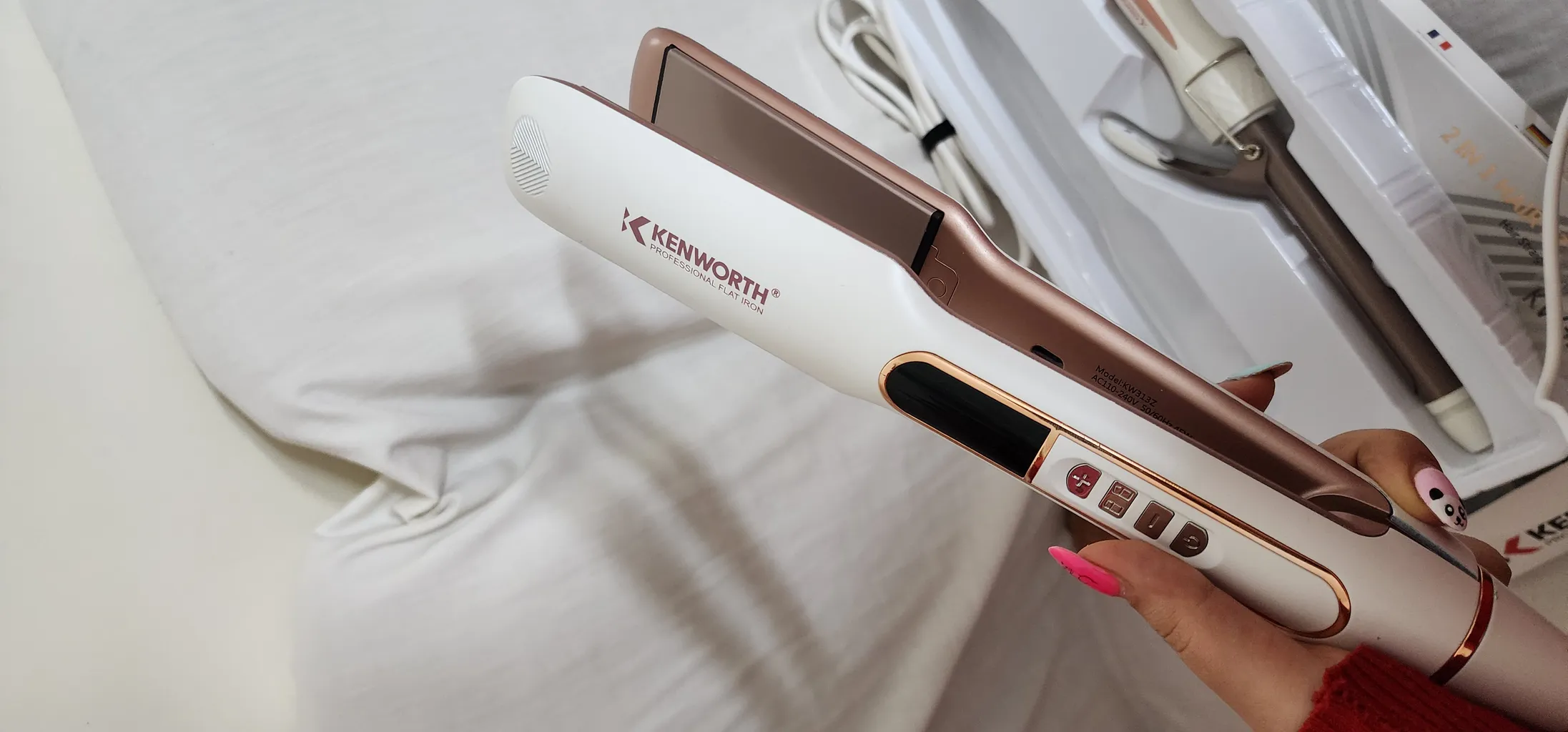 اتو مو کنورث مدل kw313 به همراه فر کننده مو