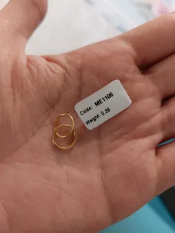 گوشواره طلا 18 عیار دخترانه مایا ماهک مدل ME1106 طرح حلقه ای