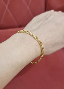 تجریه خرید دستبند طلا 18 عیار زنانه طلای مستجابی مدل گلستانه کد 6760