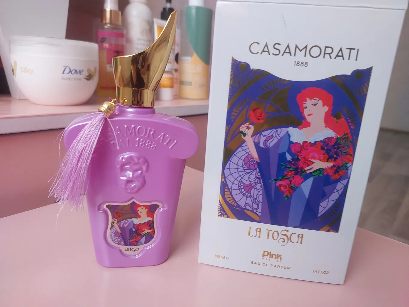 ادوپرفیوم زنانه پینک ویژوال مدل La tosca با رایحه شیرین حجم 100 میلی‌لیتر