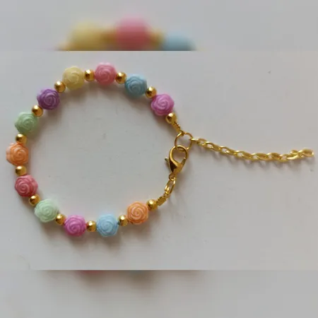 دستبند دخترانه مدل مهره ای زنجیری